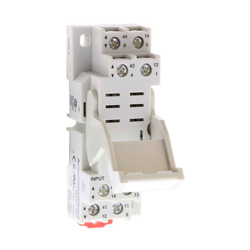 782-2C-SKT - AutomationDirect relay socket, 35mm DIN rail or panel mount. For use with 782 and AD-70S2 series cube relays.