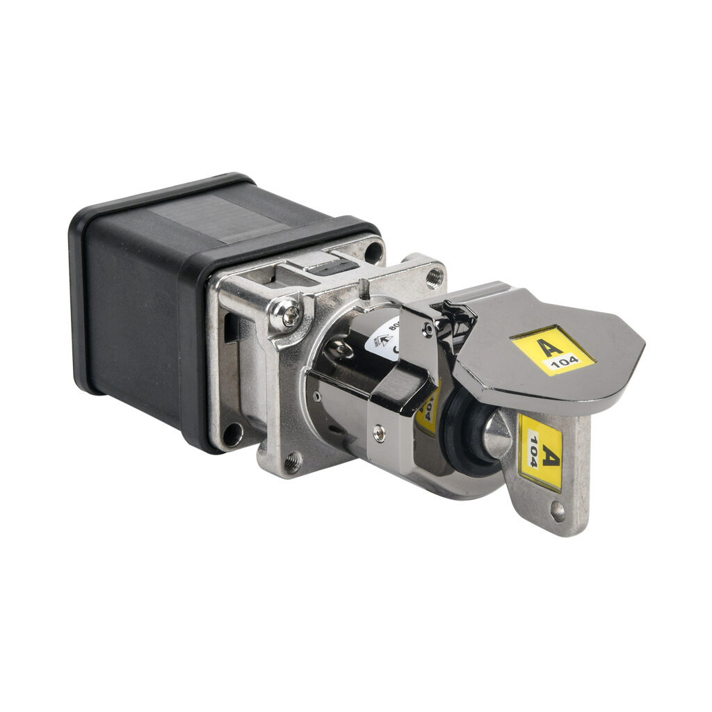 800000-CS-SKR-A104 - IDEM Skorpion series solenoid control switch, rotary key, A104 coded, (4) N.C./(2) N.O. contact(s), die-cast aluminum alloy. For use with A104 coded Skorpion trapped key interlock systems. (1) M-CS-SKR solenoid control switch ...