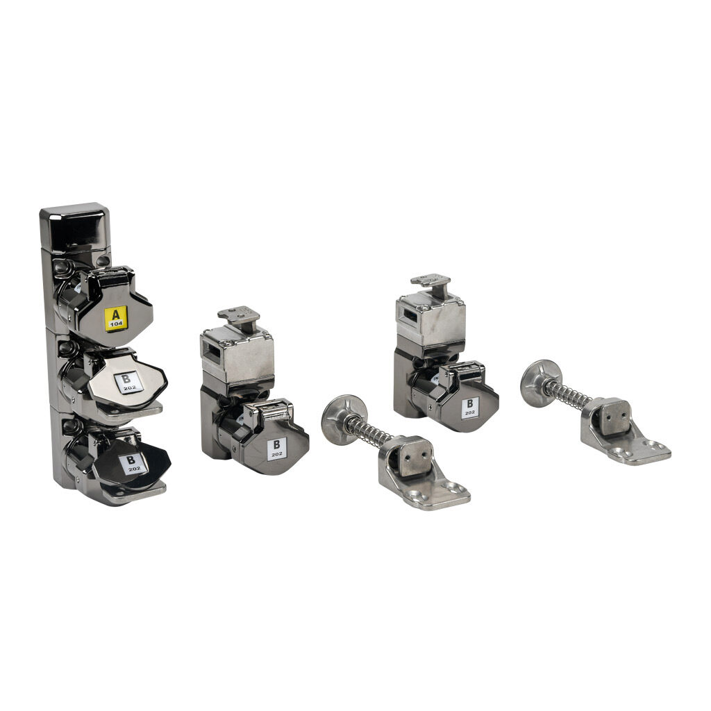 800002-A104 - IDEM Skorpion series trapped key interlock system, rotary key, 2 gates, partial body, A104 coded, die-cast aluminum alloy.