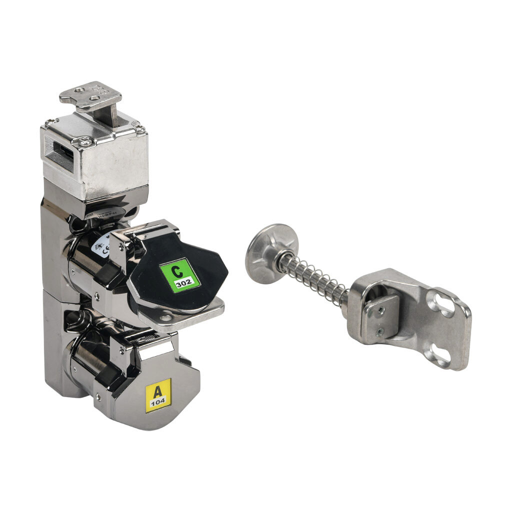 800003-A104 - IDEM Skorpion series trapped key interlock system, rotary key, 1 gate, whole body, A104 coded, die-cast aluminum alloy.
