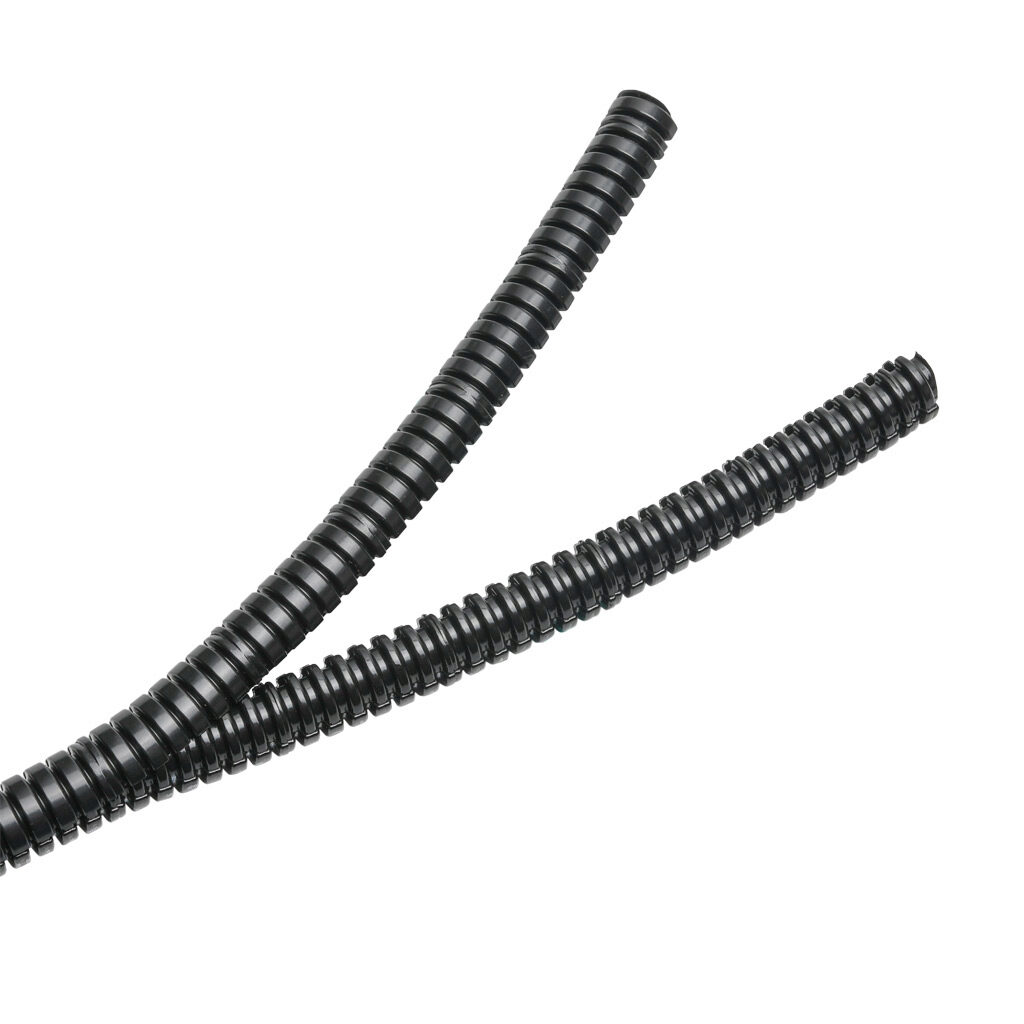 831002 - Murrplastik EWT-PA two-piece split flexible electrical tubing, polyamide, M12/P09 tubing size, black, 82ft/25m coil length.