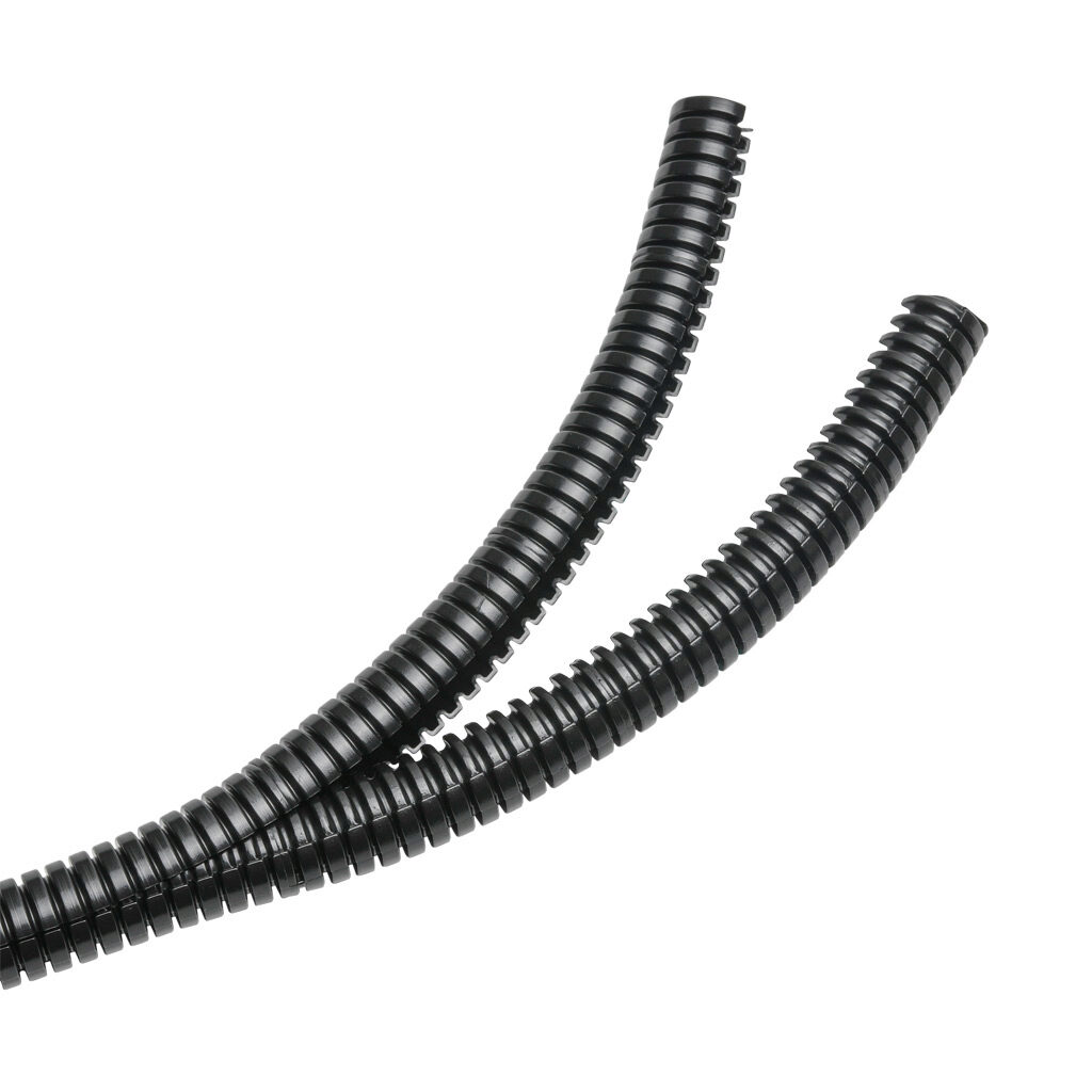 831004 - Murrplastik EWT-PA two-piece split flexible electrical tubing, polyamide, M16/P11 tubing size, black, 32.8ft/10m coil length.