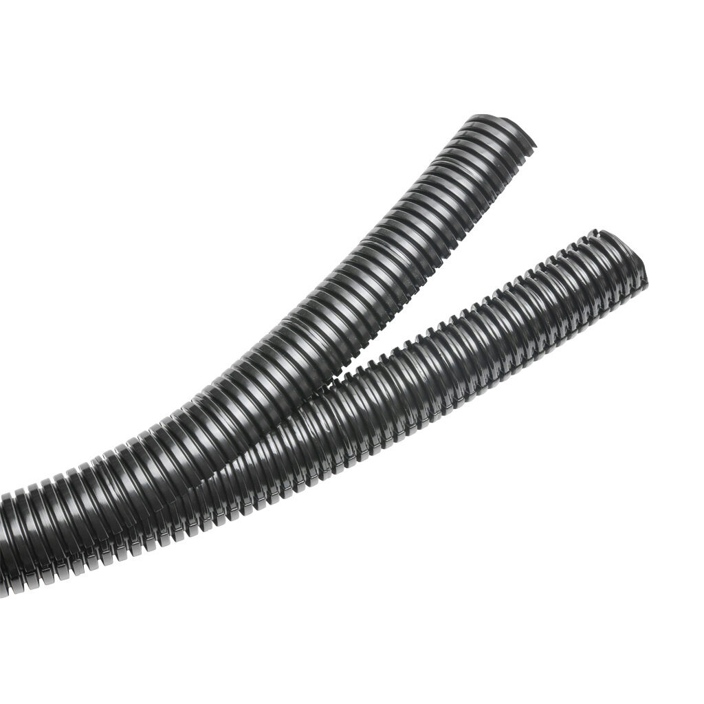 832510 - Murrplastik EWT-PA two-piece split flexible electrical tubing, polyamide, M40/P36 tubing size, black, 82ft/25m coil length.