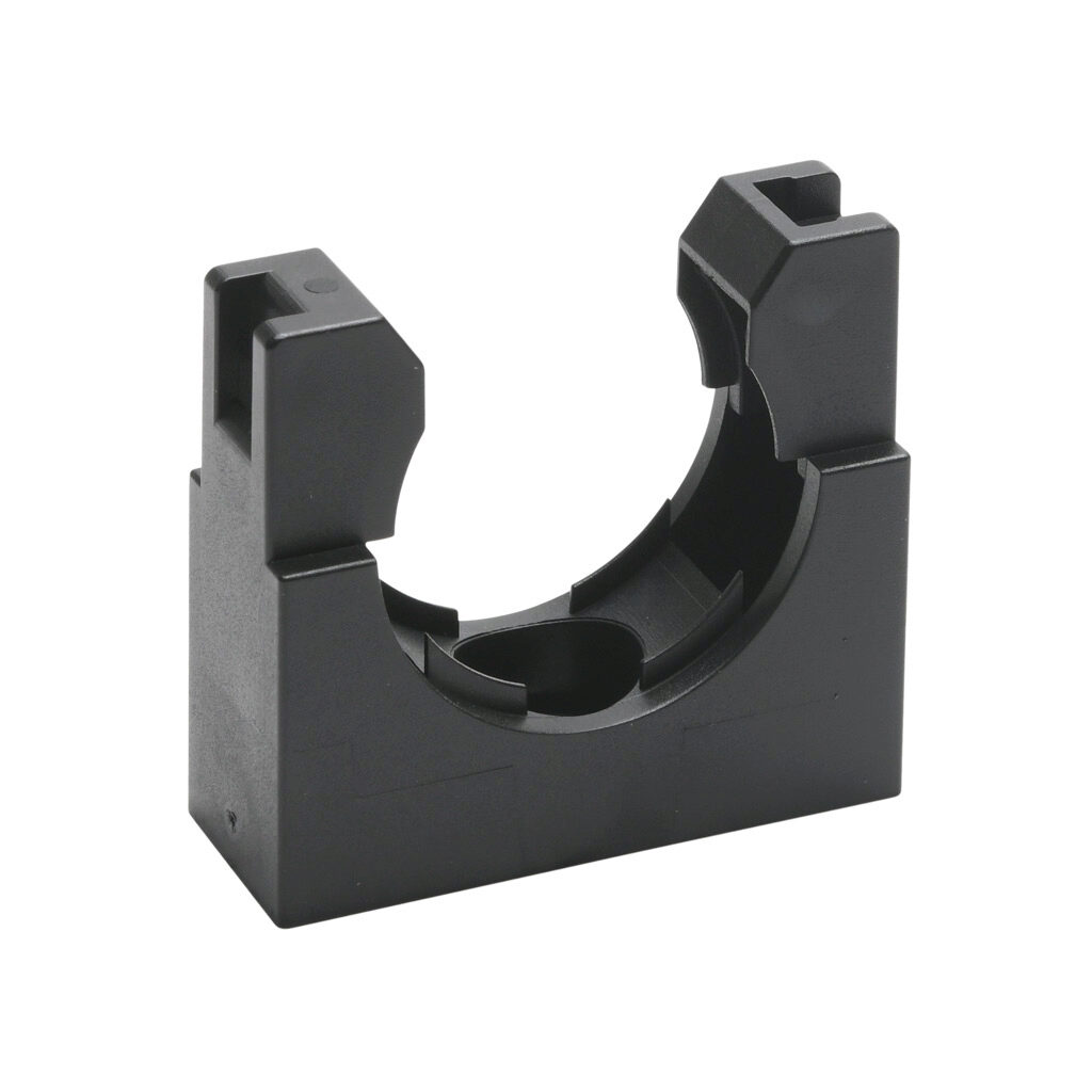 836127 - Murrplastik UH mount, snap-in, M25/P21 tubing size, insulated, black. Package of 5. For use with EW-PAB and EW-PRF series flexible corrugated solid tubing and EWT-PA series flexible corrugated split tubing.