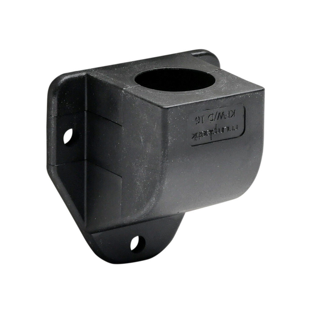 836303 - Murrplastik KFW/D fitting, 90-degree bulkhead, screw clamp, M20/P16 tubing size, screw mount, insulated, black. Package of 2. For use with EW-PAB and EW-PRF series flexible corrugated solid tubing and EWT-PA series flexible corrugated spl...