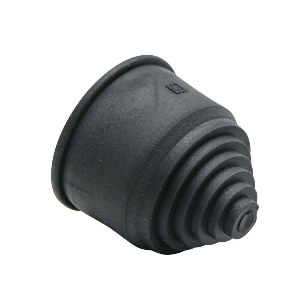 836609 - Murrplastik ET fitting, end sleeve, push-on, M32/P29 tubing size, insulated, black. Package of 5. For use with EW-PAB and EW-PRF series flexible corrugated solid tubing and EWT-PA series flexible corrugated split tubing.