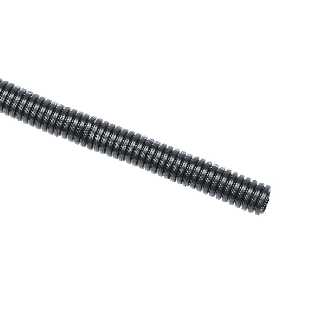 838109 - Murrplastik EW-PAB solid flexible corrugated tubing, modified polyamide 6, M12/P09 tubing size, black, 32.8ft/10m coil length.