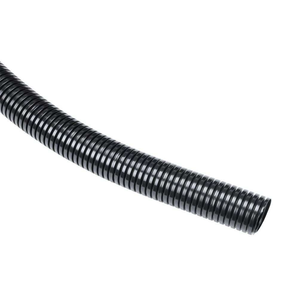 838536 - Murrplastik EW-PAB solid flexible corrugated tubing, modified polyamide 6, M40/P36 tubing size, black, 82ft/25m coil length.