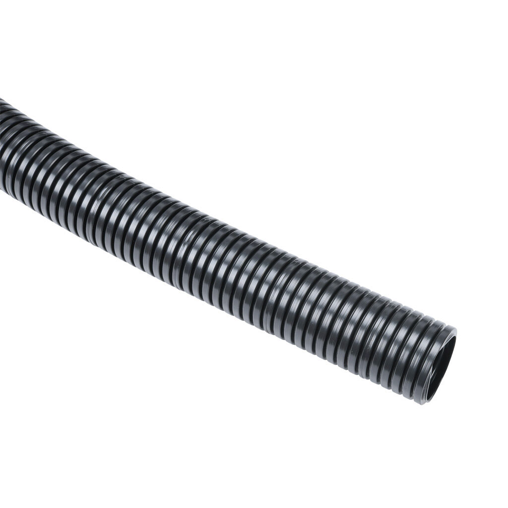 838636 - Murrplastik EW-PRF solid continuous flexing corrugated tubing, modified polyamide 12, M40/P36 tubing size, black, 82ft/25m coil length.