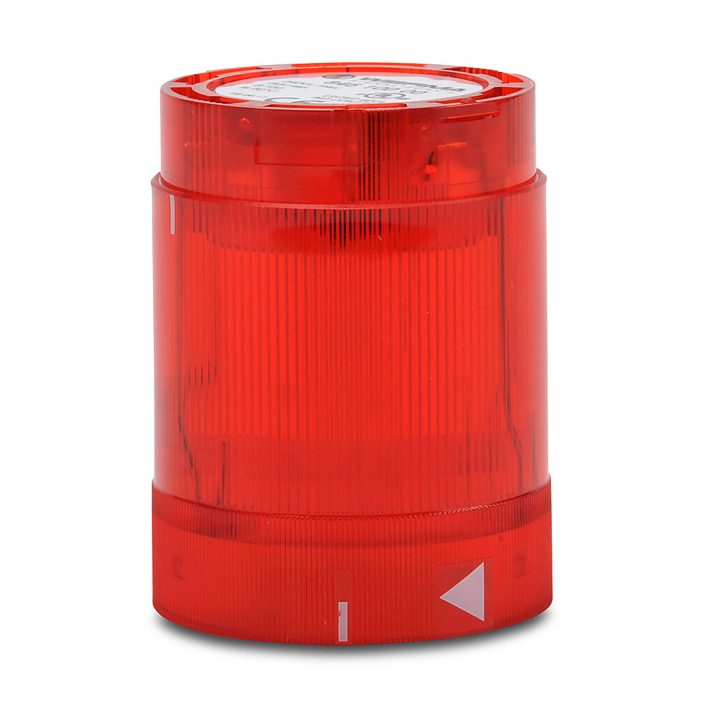 84610000 - WERMA incandescent light element, 50mm diameter, red, permanent light function, 12-240 VAC/VDC, colored lens, IP54. Requires incandescent bulb.