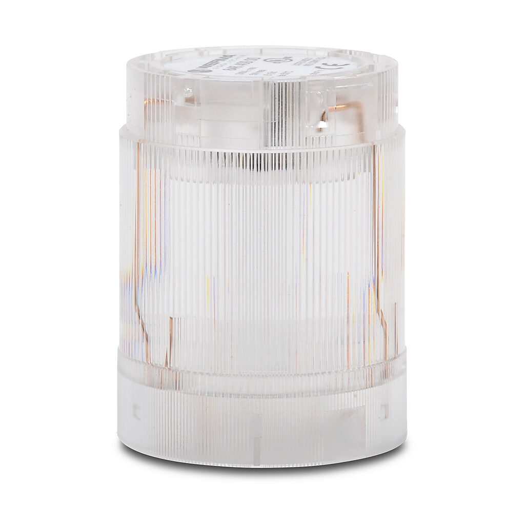 84640000 - WERMA incandescent light element, 50mm diameter, clear/white, permanent light function, 12-240 VAC/VDC, clear lens, IP54. Requires incandescent bulb.