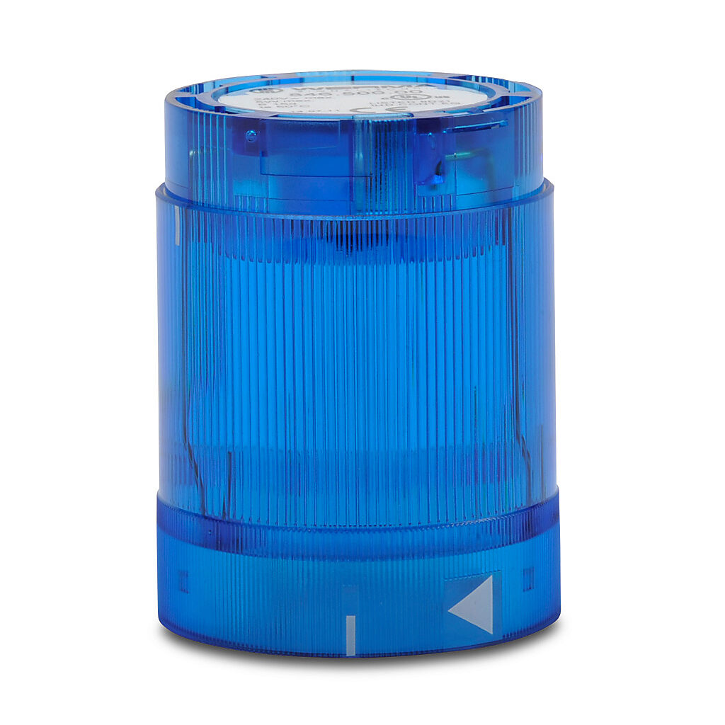 84650000 - WERMA incandescent light element, 50mm diameter, blue, permanent light function, 12-240 VAC/VDC, colored lens, IP54. Requires incandescent bulb.