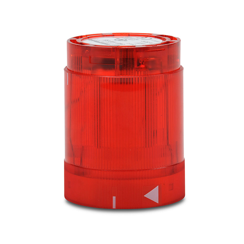 84810055 - WERMA LED light element, 50mm diameter, red, permanent light function, 24 VAC/VDC, colored lens, IP54.