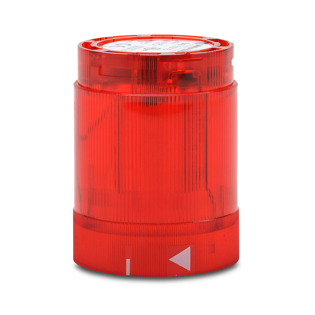 84811075 - WERMA LED light element, 50mm diameter, red, blinking (1 Hz ON for 550ms) light function, 24 VAC/VDC, colored lens, IP54.