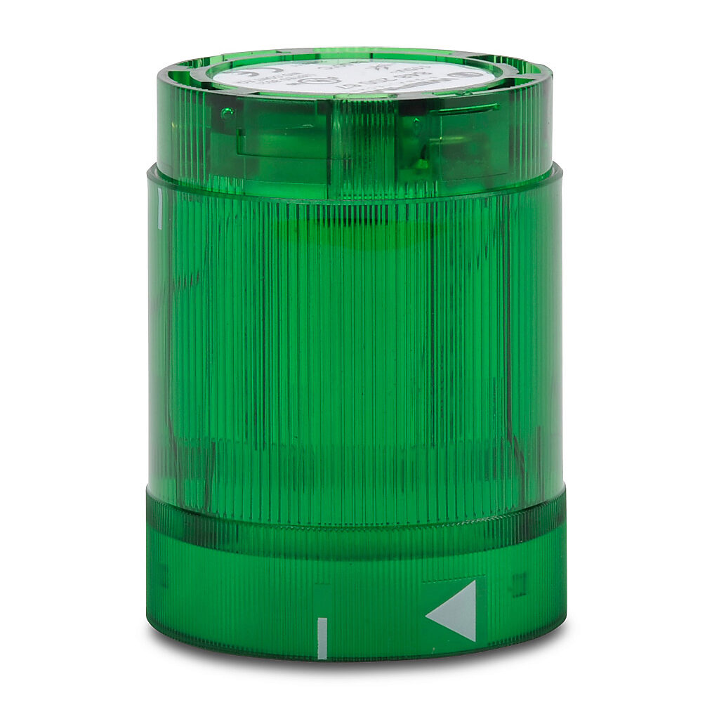 84820067 - WERMA LED light element, 50mm diameter, green, permanent light function, 115 VAC, colored lens, IP54.