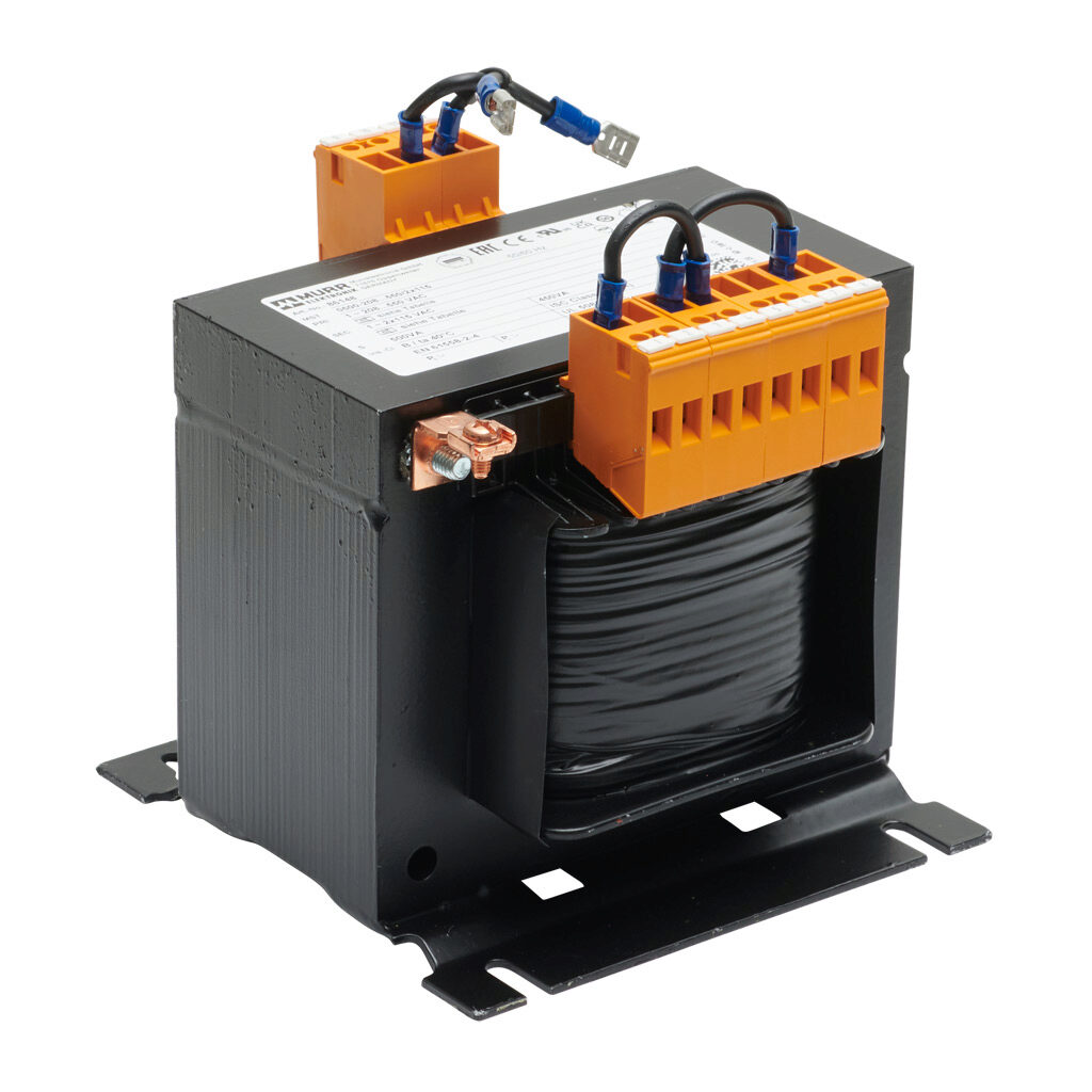 86148 - Murrelektronik control transformer, open core, 500 VA, 1-phase, 208-550 VAC selectable, 115/230 VAC secondary, 50/60 Hz, electrostatic shield, panel mount.
