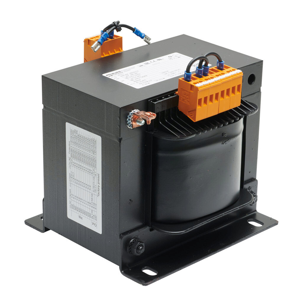 86153 - Murrelektronik control transformer, open core, 2 kVA, 1-phase, 208-550 VAC selectable, 115/230 VAC secondary, 50/60 Hz, electrostatic shield, panel mount.