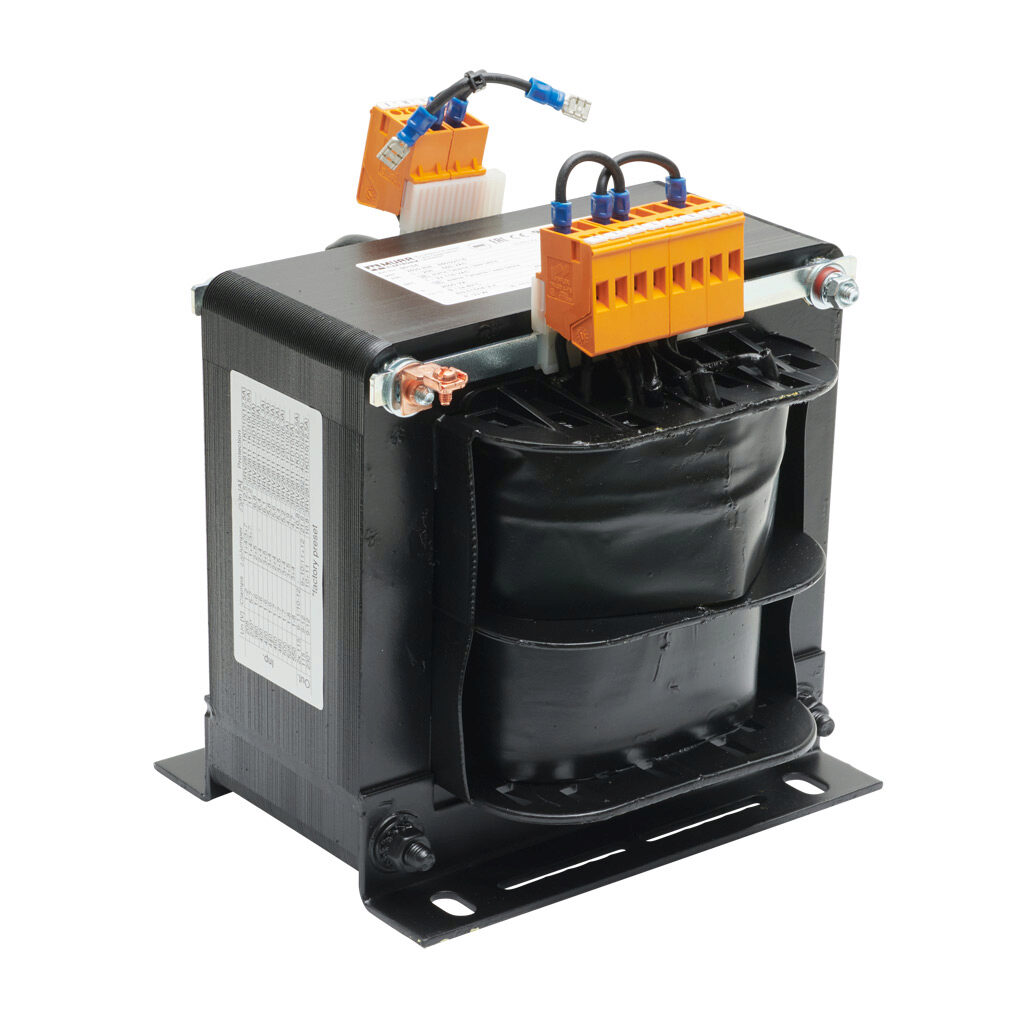 86154 - Murrelektronik control transformer, open core, 2.5 kVA, 1-phase, 208-550 VAC selectable, 115/230 VAC secondary, 50/60 Hz, electrostatic shield, panel mount.