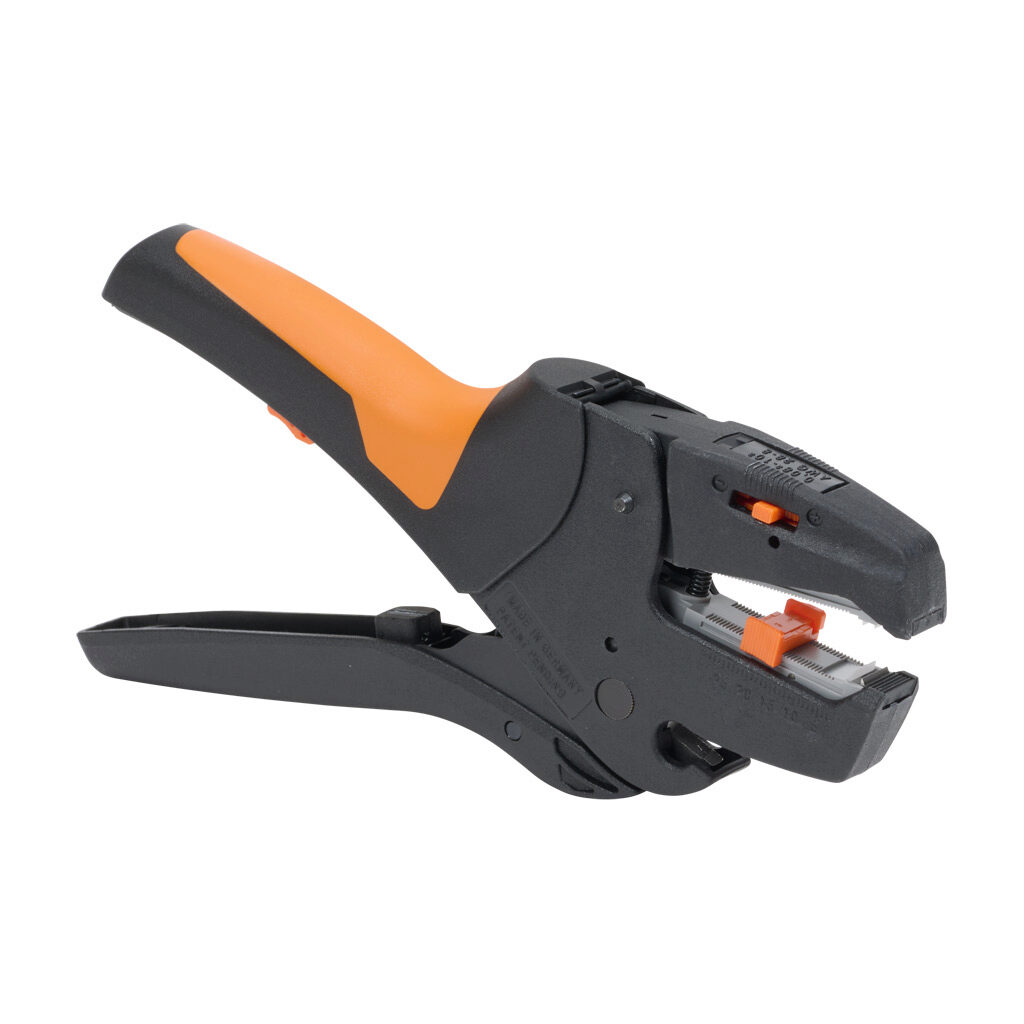 9005000000 - Weidmuller STRIPAX automatic cutting and stripping tool, compatible with round wire, special steel hardened cutting edges, self-adjusting, 28-8 AWG wire stripping capacity, 10 AWG cutting capacity.