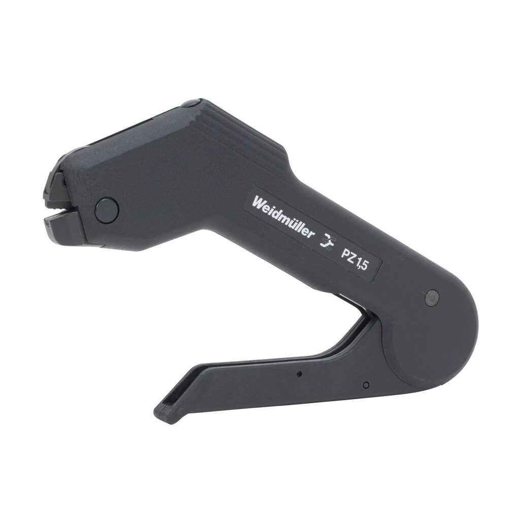 9005990000 - Weidmuller wire crimping tool, self-adjusting, trapezoidal profile, 26-16 AWG capacity, compatible with insulated and non-insulated wire ferrules.