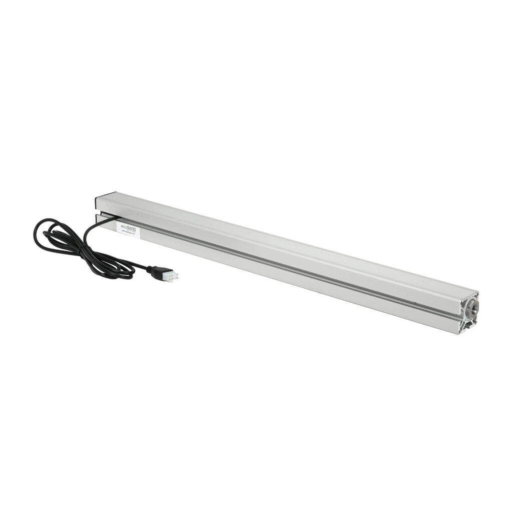 907.02003-PP000001 - Ergoswiss SQ series spindle lifting column, 300mm stroke, 330 lbs/150 kg, 24 VAC, IP20, slot size 8. For use with 40 x 40mm and 1.5 x 1.5in profile T-slotted rails. (1) 6.5ft/2m power cable included. Requires Ergoswiss 124.438...