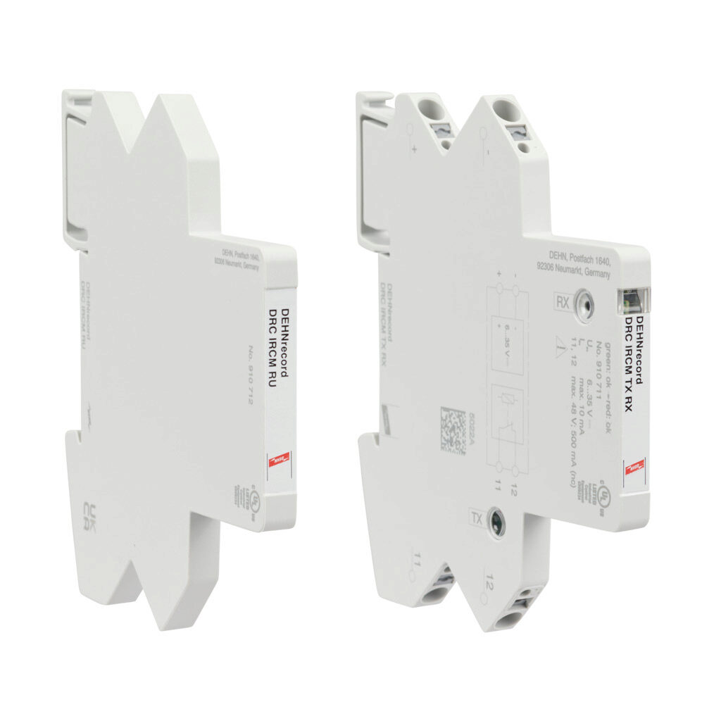 910710 - Dehn DRC IRCM series life status monitoring kit, (1) SPST N.C. contact(s). For use with Dehn BCO compact series SPDs. Includes (1) transmitter and (1) receiver modules.