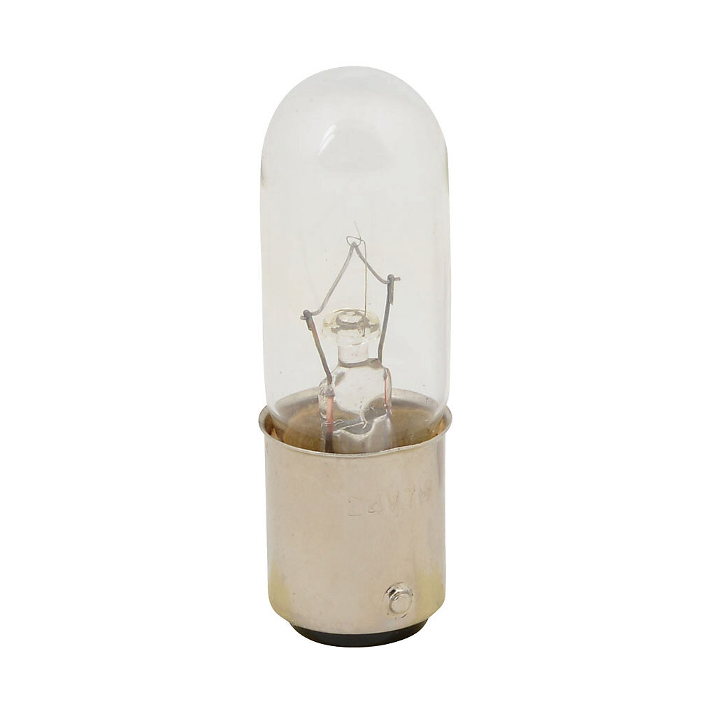 95501535 - WERMA bulb, incandescent, replacement, 24 VAC/VDC, BA15d bayonet, clear, 7W.