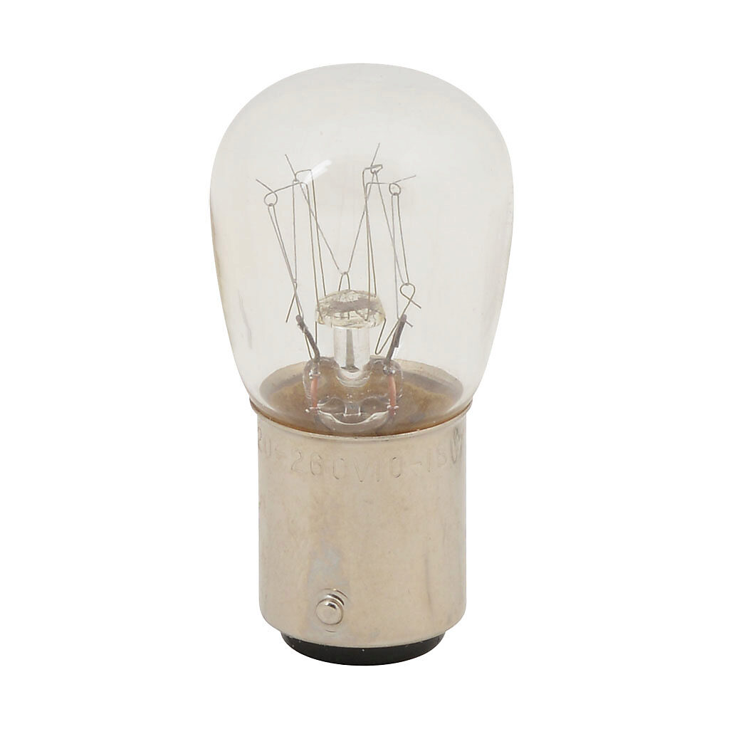 95582638 - WERMA bulb, incandescent, replacement, 230 VAC, BA15d bayonet, clear, 15W.