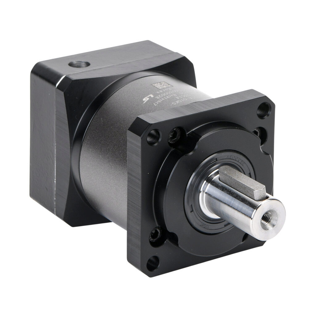 96200005 - LS Electric high-precision planetary gearbox, 10:1 ratio, inline, 16mm diameter output shaft, nominal output torque 42 N-m (372 lb-in), 1-stage, 60mm frame. For use with FBL series 100W-400W motors.