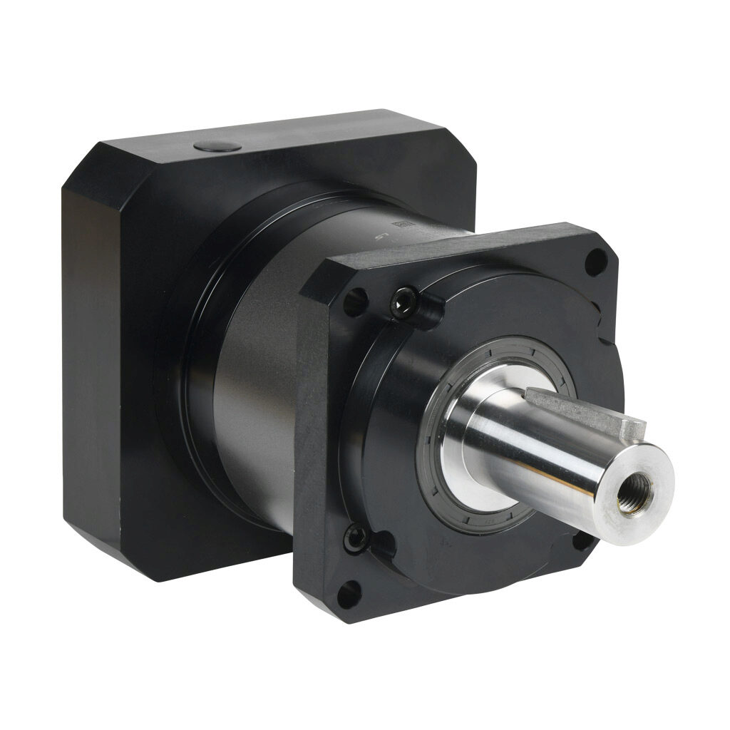 96200014 - LS Electric high-precision planetary gearbox, 10:1 ratio, inline, 40mm diameter output shaft, nominal output torque 500 N-m (4426 lb-in), 1-stage, 142mm frame. For use with APM-FF series 3.5 kW and 5.5 kW motors.