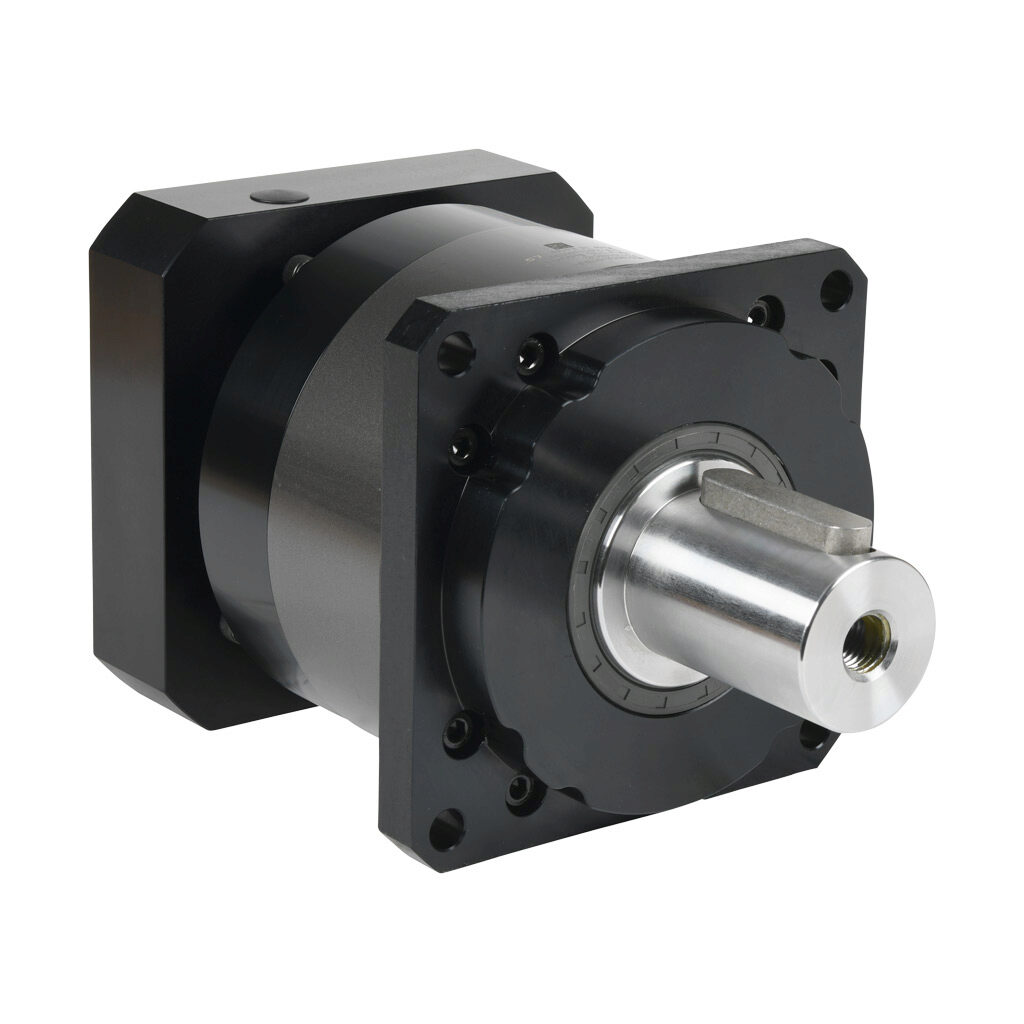 96200017 - LS Electric high-precision planetary gearbox, 10:1 ratio, inline, 55mm diameter output shaft, nominal output torque 980 N-m (8674 lb-in), 1-stage, 180mm frame. For use with APM-FF series 7.5 kW motors.