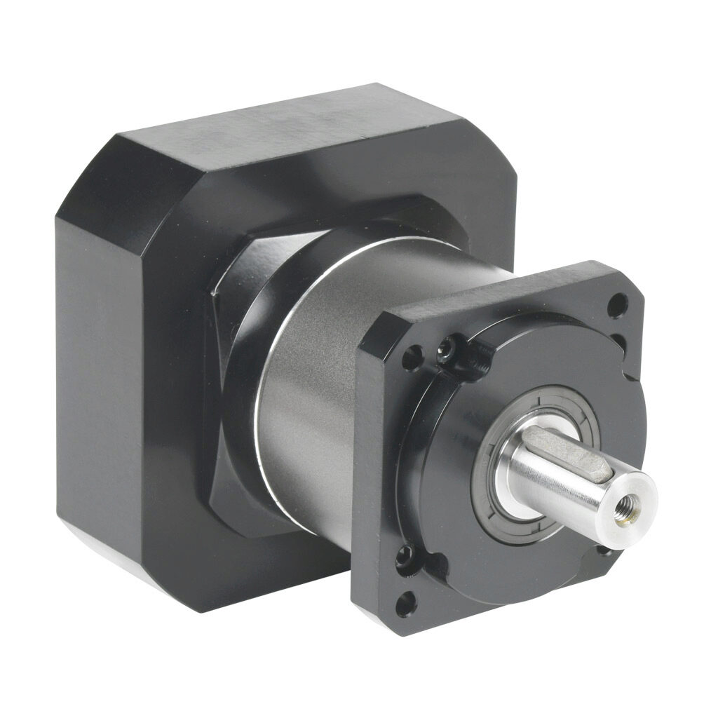 96200373 - LS Electric high-precision planetary gearbox, 5:1 ratio, inline, 22mm diameter output shaft, nominal output torque 160 N-m (1416 lb-in), 1-stage, 90mm frame. For use with APM-FE series 900W and 1.5 kW motors.