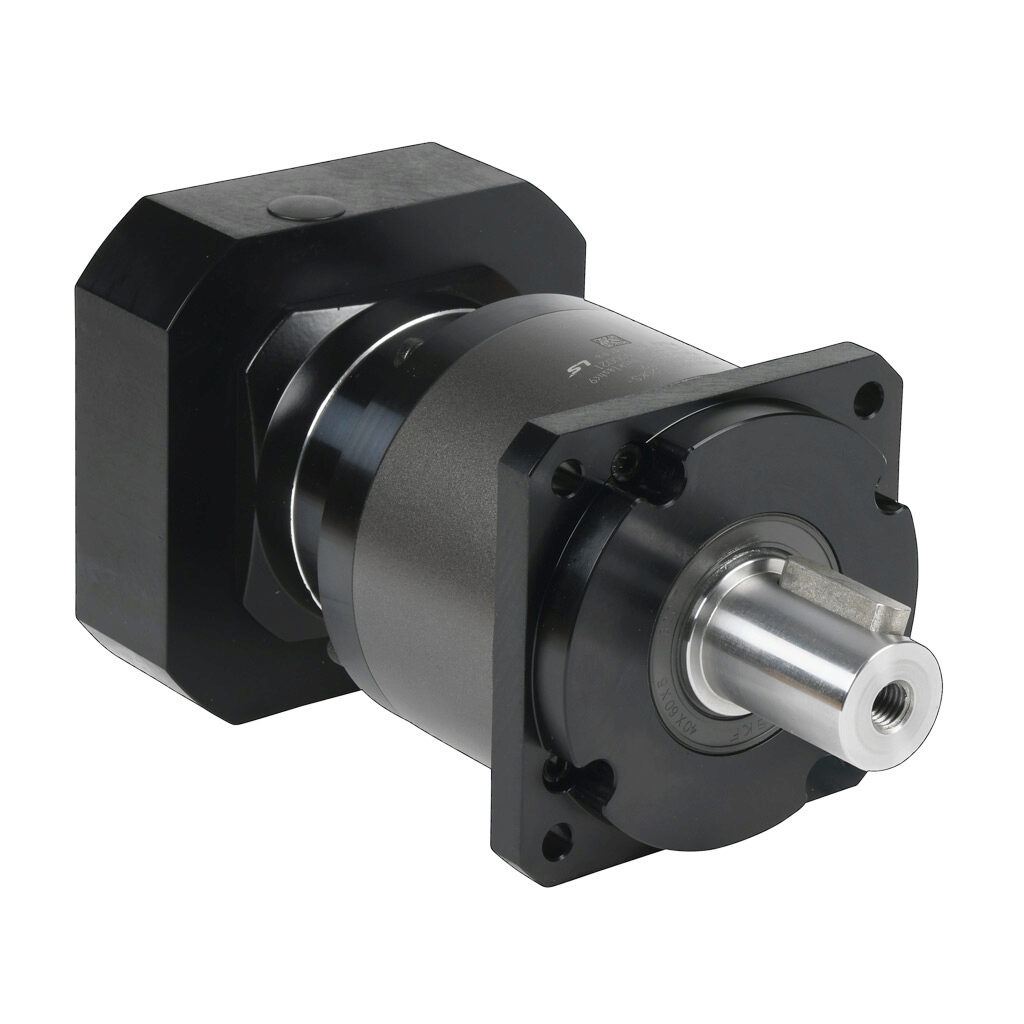 96200393 - LS Electric high-precision planetary gearbox, 20:1 ratio, inline, 32mm diameter output shaft, nominal output torque 295 N-m (2611 lb-in), 2-stage, 115mm frame. For use with APM-FE series 900W and 1.5 kW motors.