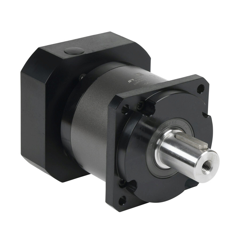 96200464 - LS Electric high-precision planetary gearbox, 10:1 ratio, inline, 32mm diameter output shaft, nominal output torque 262 N-m (2319 lb-in), 1-stage, 115mm frame. For use with APM-FE series 1.6 kW motors.