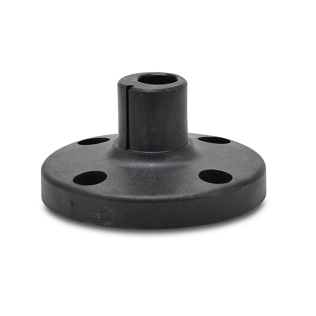 97584090 - WERMA mounting base, tube mount, 25mm diameter, black, polyamide. For use with 50mm or 70mm terminal elements. Rubber seal included.