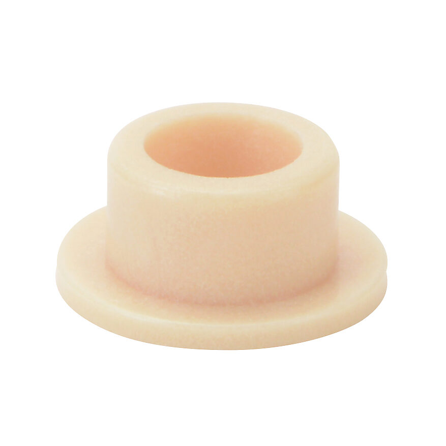 A-JFI-0406-04 - igus iglide series closed plain bearing, type J polymer, 1/4in inside diameter, 3/8in outside diameter, 1/4in overall length, 9/16in diameter flange. Package of 10. For use with 1/4in diameter drylin R series shafts.
