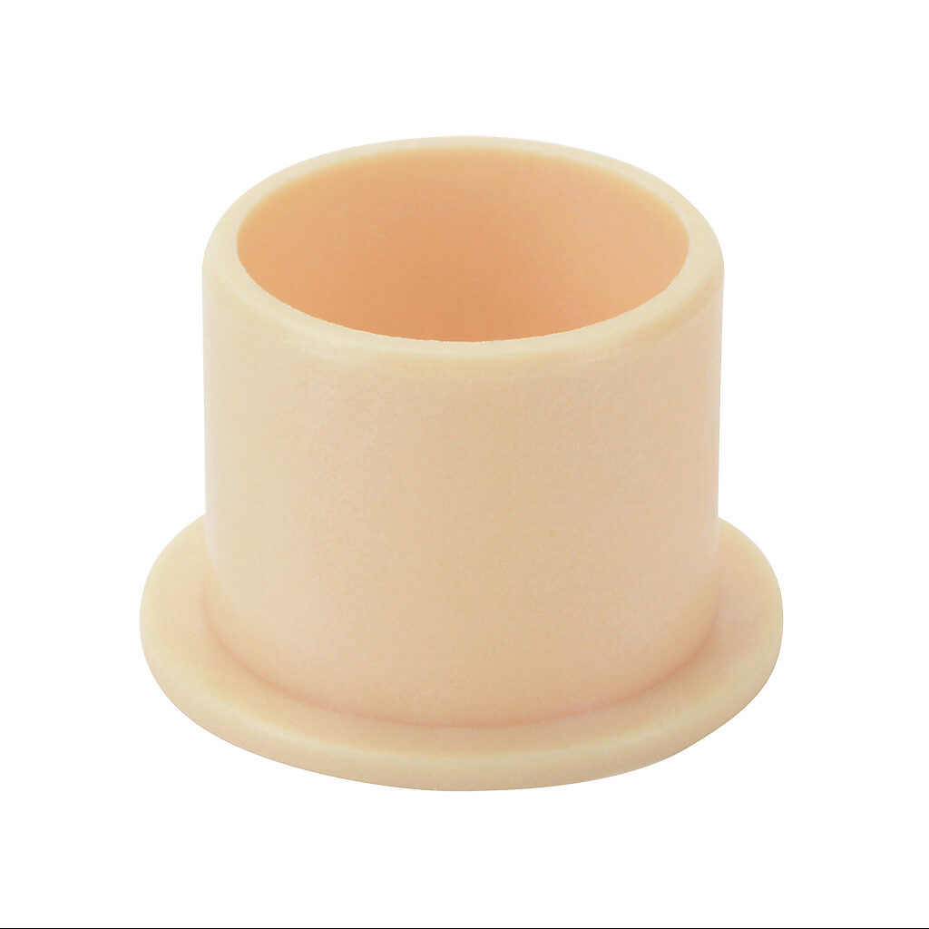 A-JFI-1214-12 - igus iglide series closed plain bearing, type J polymer, 3/4in inside diameter, 7/8in outside diameter, 3/4in overall length, 1-1/8in diameter flange. Package of 5. For use with 3/4in diameter drylin R series shafts.