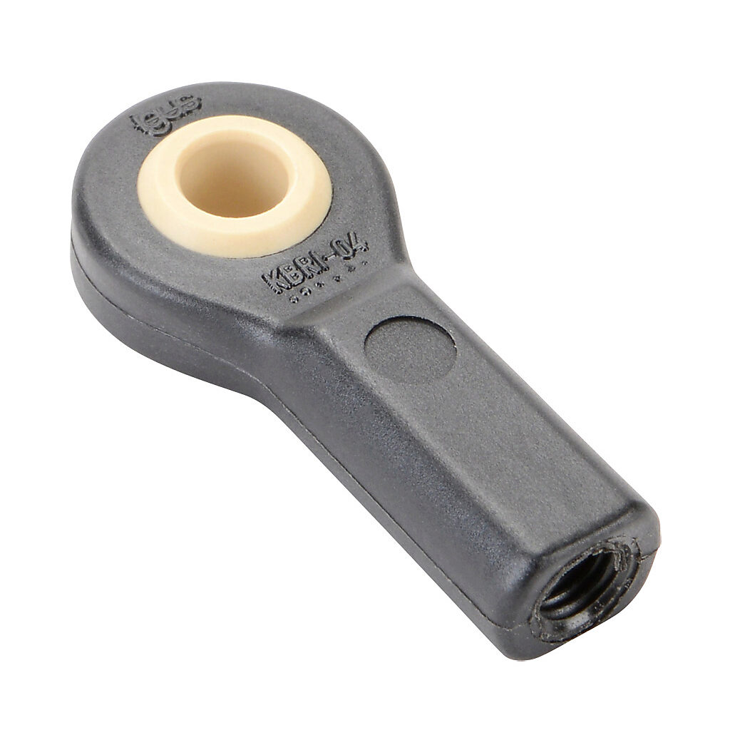 A-KBRI-04 - igus igubal K series rod end mounted spherical bearing, type L280 polymer, 1/4in inside diameter, 0.365in width, igumid G polymer housing, self-aligning, 1/4-28 UNF female. Package of 4.