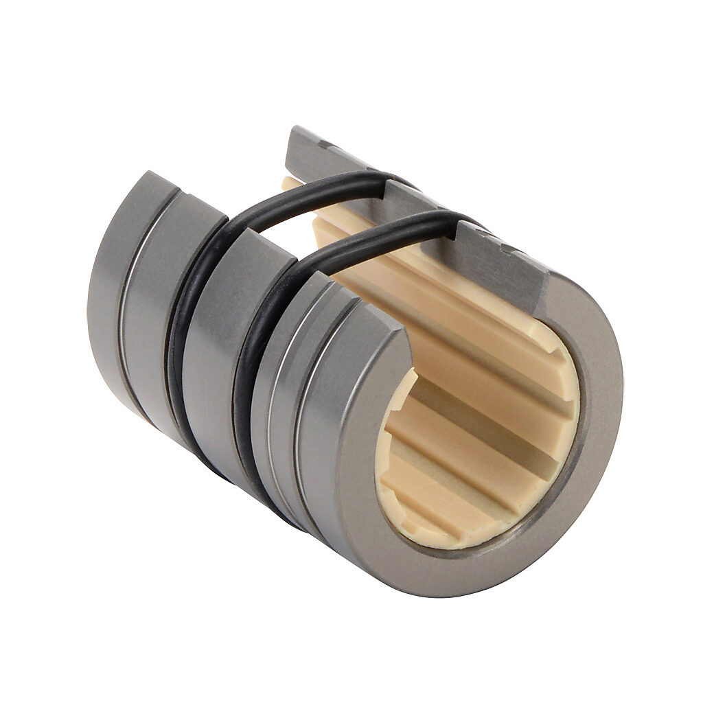 A-OJUI-03-12 - igus drylin R series open plain bearing, type J polymer, 3/4in inside diameter, 1-5/8in overall length, anodized aluminum housing, self-aligning.