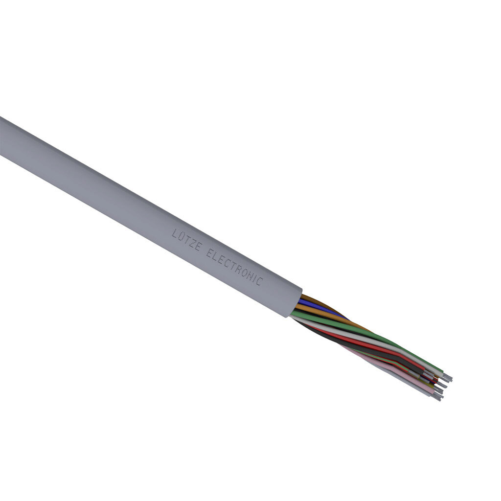 A3031615-1 - LUTZE ELECTRONIC flexible control and signal cable, unshielded, 15 conductors, 16 AWG, 26-stranded, tinned copper, PVC conductor insulation material, PVC jacket, gray, cut to length.