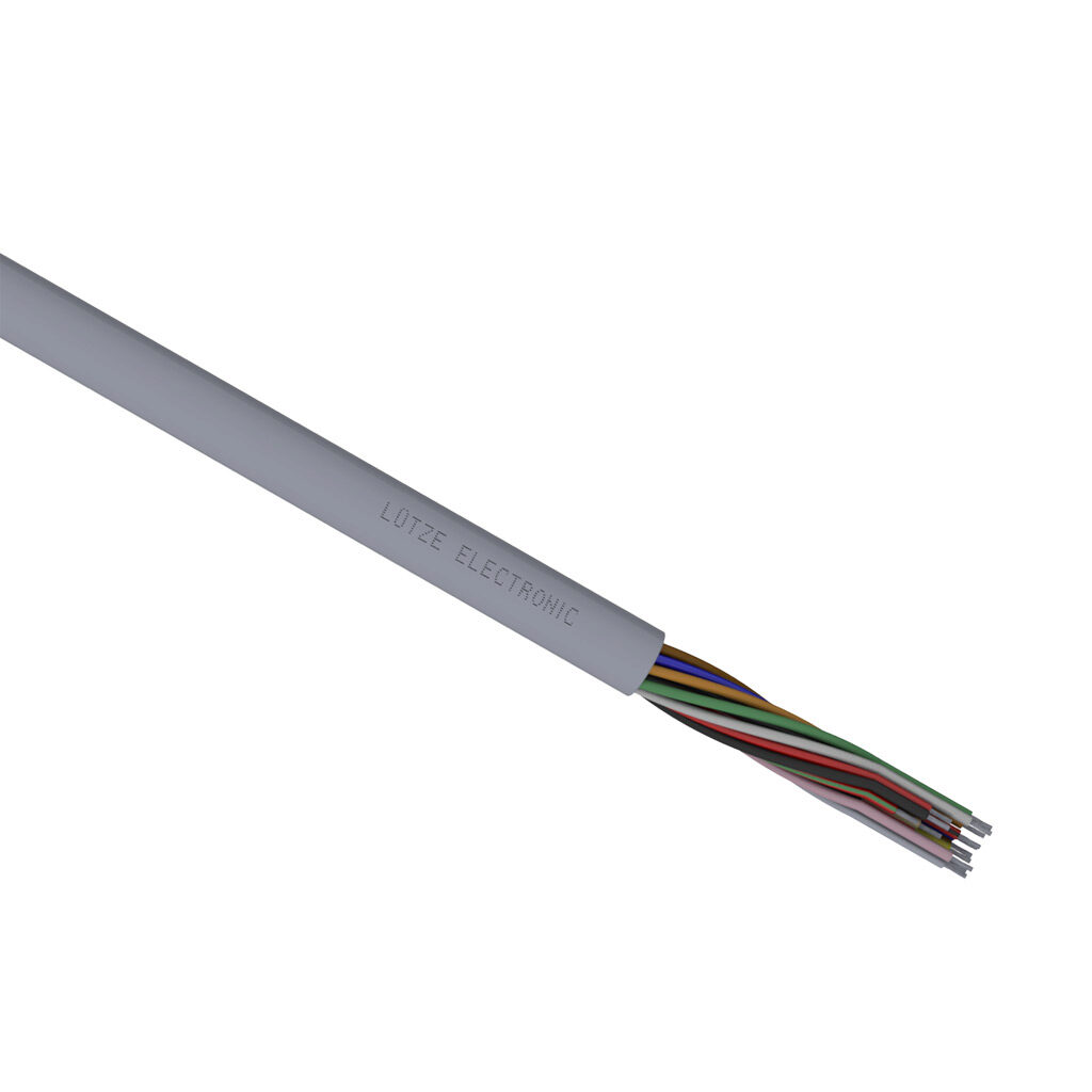 A3031815-1 - LUTZE ELECTRONIC flexible control and signal cable, unshielded, 15 conductors, 18 AWG, 19-stranded, tinned copper, PVC conductor insulation material, PVC jacket, gray, cut to length.