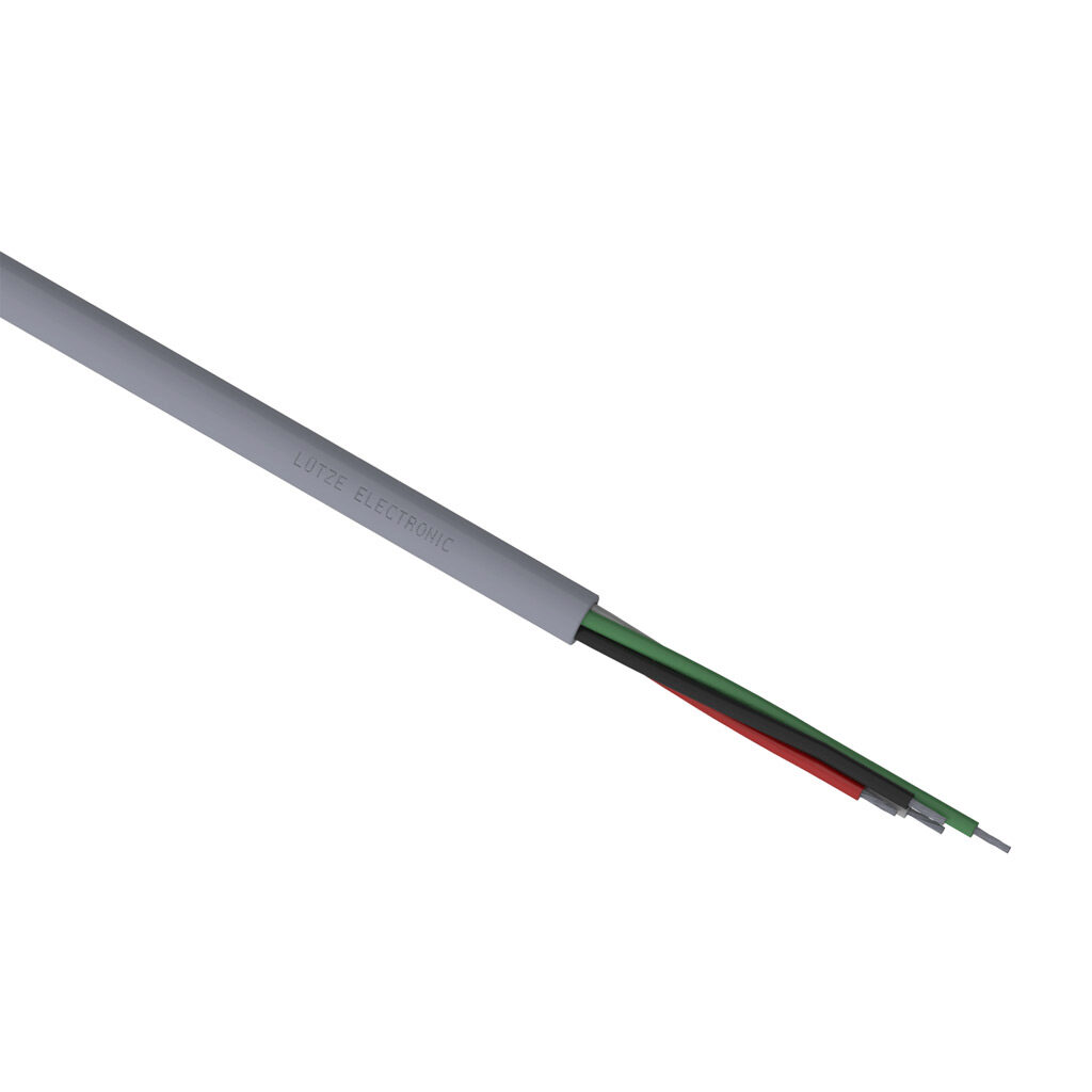 A3032004-1 - LUTZE ELECTRONIC flexible control and signal cable, unshielded, 4 conductors, 20 AWG, 19-stranded, tinned copper, PVC conductor insulation material, PVC jacket, gray, cut to length.