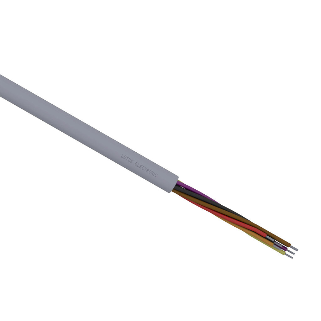 A3032208-1 - LUTZE ELECTRONIC flexible control and signal cable, unshielded, 8 conductors, 22 AWG, 19-stranded, tinned copper, PVC conductor insulation material, PVC jacket, gray, cut to length.