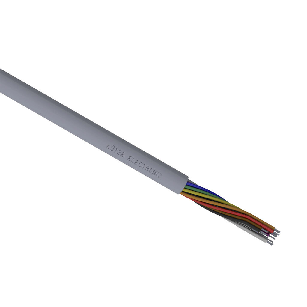 A3032215-1 - LUTZE ELECTRONIC flexible control and signal cable, unshielded, 15 conductors, 22 AWG, 19-stranded, tinned copper, PVC conductor insulation material, PVC jacket, gray, cut to length.