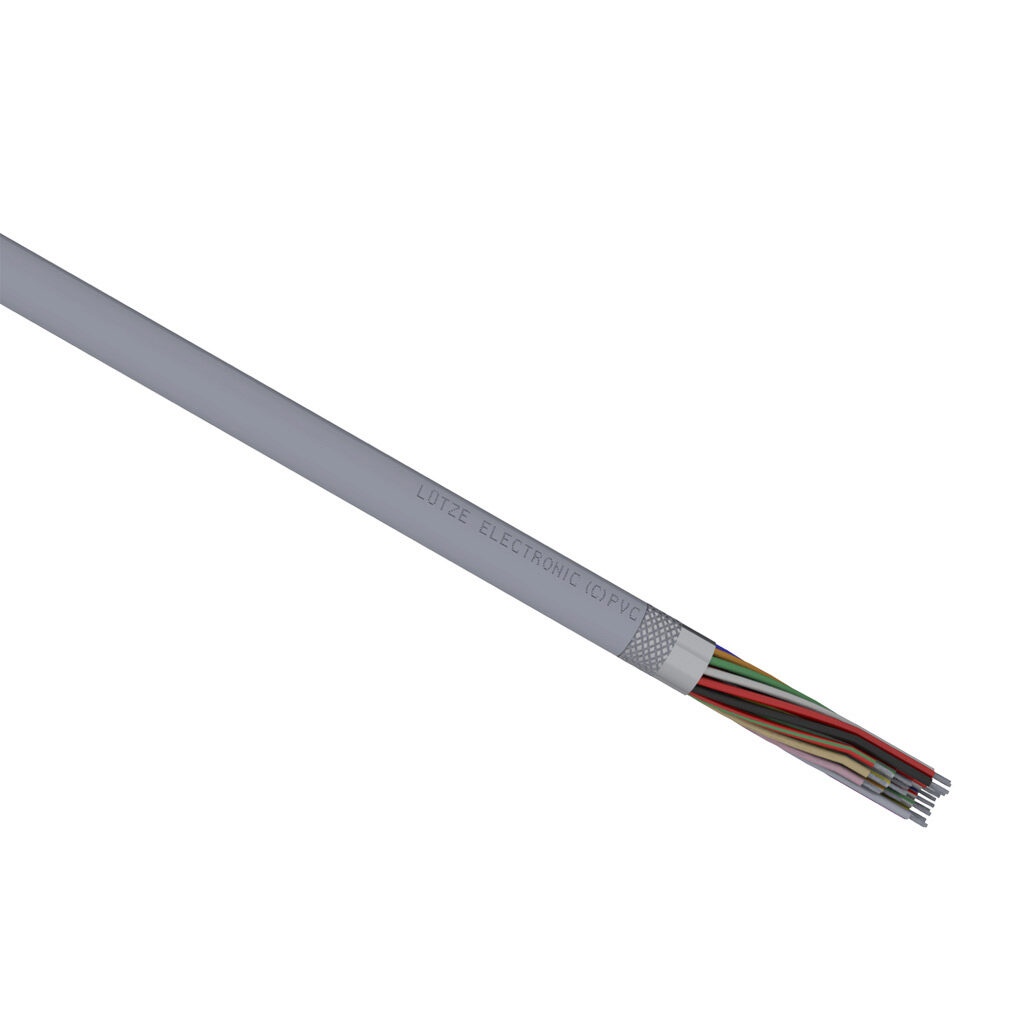 A3131625-1 - LUTZE ELECTRONIC flexible control and signal cable, overall shielded, 25 conductors, 16 AWG, 26-stranded, tinned copper, PVC conductor insulation material, PVC jacket, gray, cut to length.