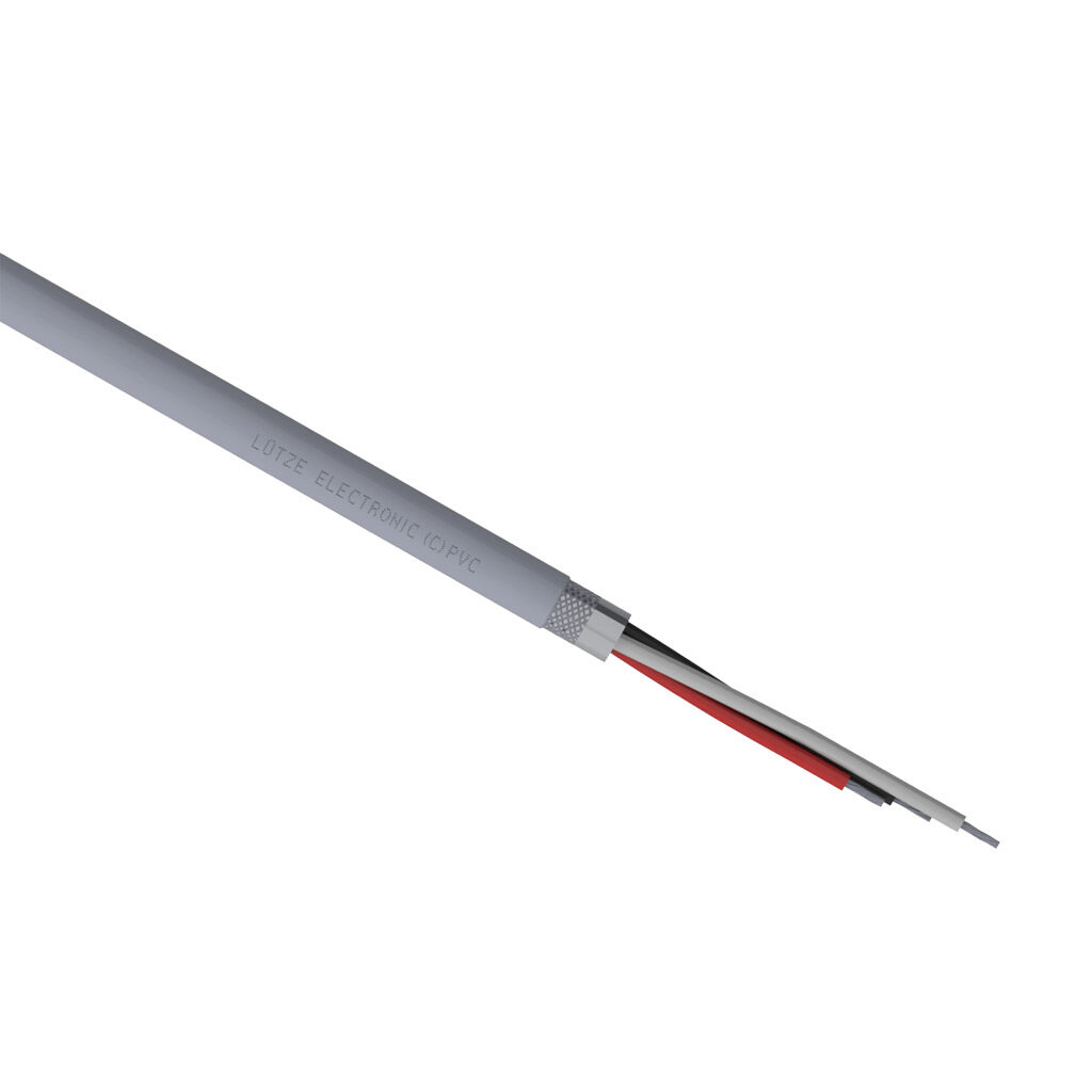 A3131803-1 - LUTZE ELECTRONIC flexible control and signal cable, overall shielded, 3 conductors, 18 AWG, 19-stranded, tinned copper, PVC conductor insulation material, PVC jacket, gray, cut to length.