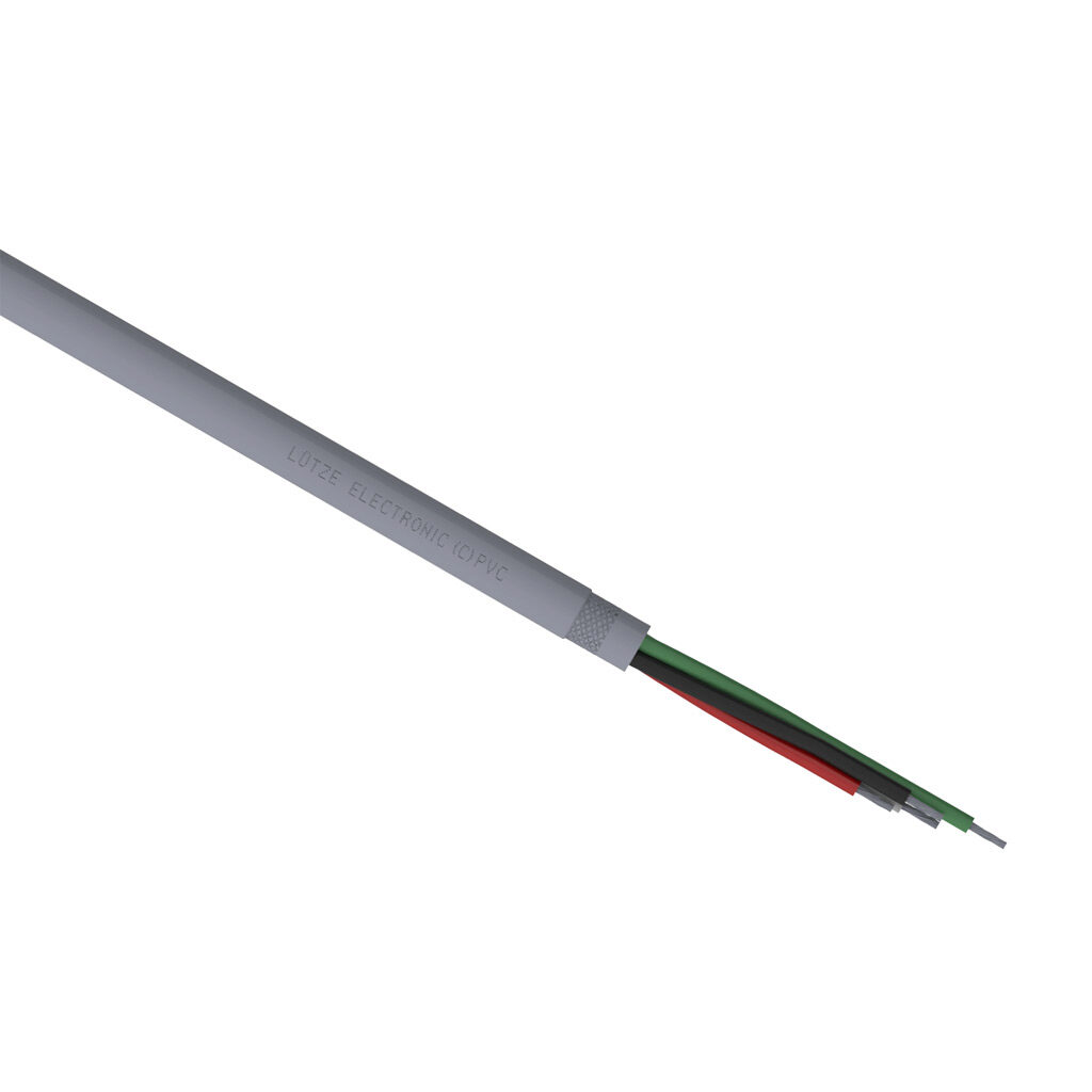 A3131804-1 - LUTZE ELECTRONIC flexible control and signal cable, overall shielded, 4 conductors, 18 AWG, 19-stranded, tinned copper, PVC conductor insulation material, PVC jacket, gray, cut to length.
