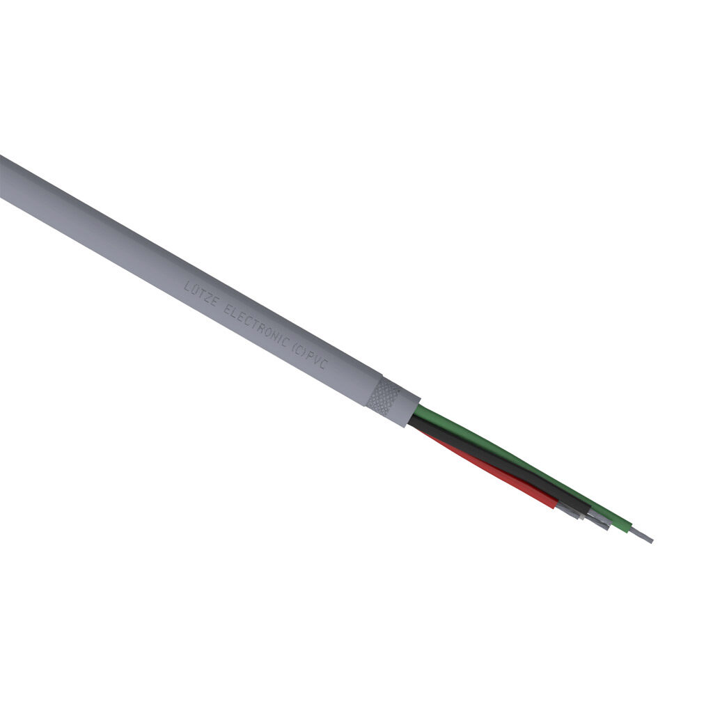 A3132004-1 - LUTZE ELECTRONIC flexible control and signal cable, overall shielded, 4 conductors, 20 AWG, 19-stranded, tinned copper, PVC conductor insulation material, PVC jacket, gray, cut to length.