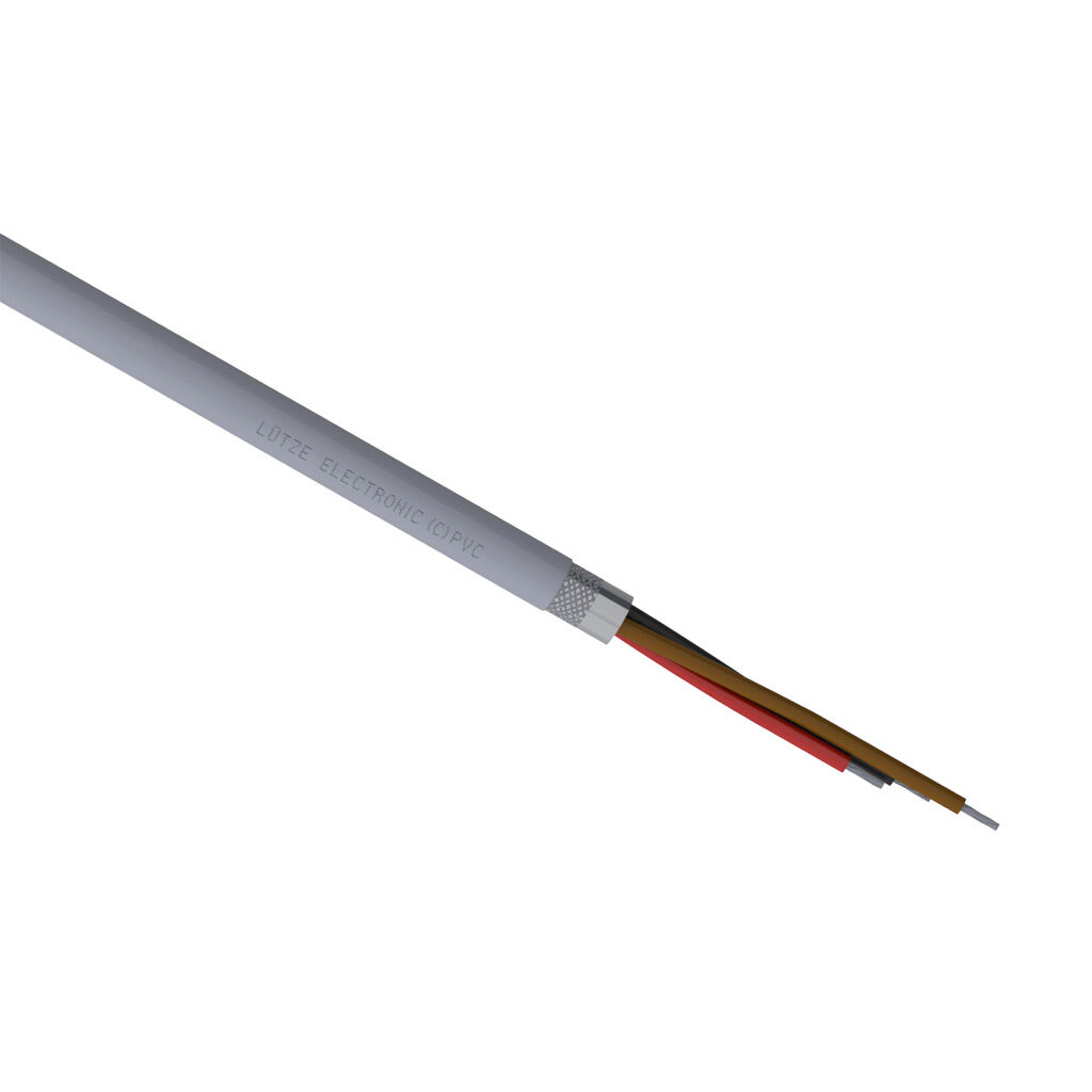 A3132203-1 - LUTZE ELECTRONIC flexible control and signal cable, overall shielded, 3 conductors, 22 AWG, 19-stranded, tinned copper, PVC conductor insulation material, PVC jacket, gray, cut to length.