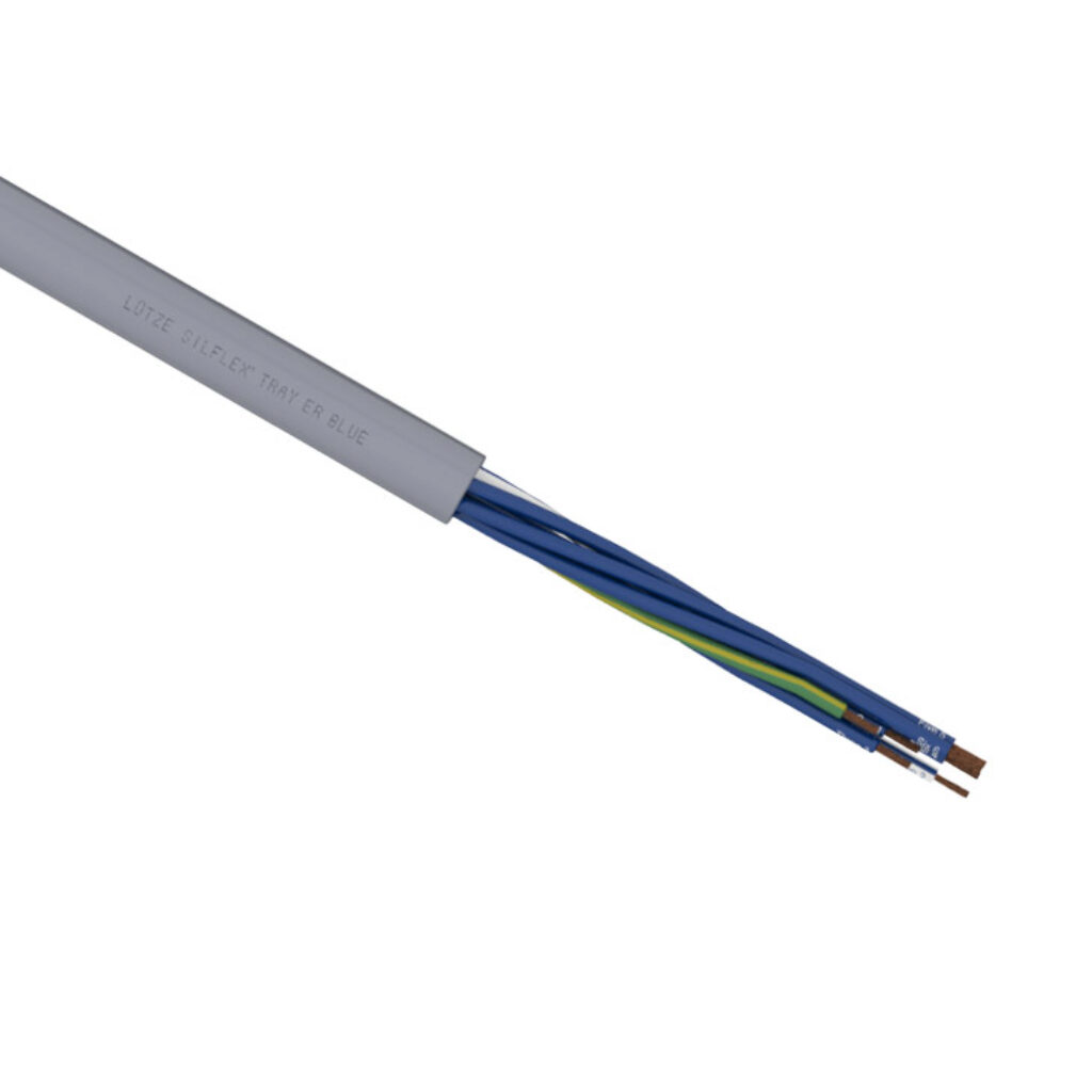 A3251607-1 - LUTZE Silflex flexible control cable, unshielded, 7 conductors (includes ground), 16 AWG, bare copper, PVC/Nylon conductor insulation material, blue with white numbers and green/yellow ground, #2 conductor is white/blue, PVC jacket, g...